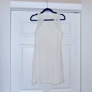 White lace detail mini dress